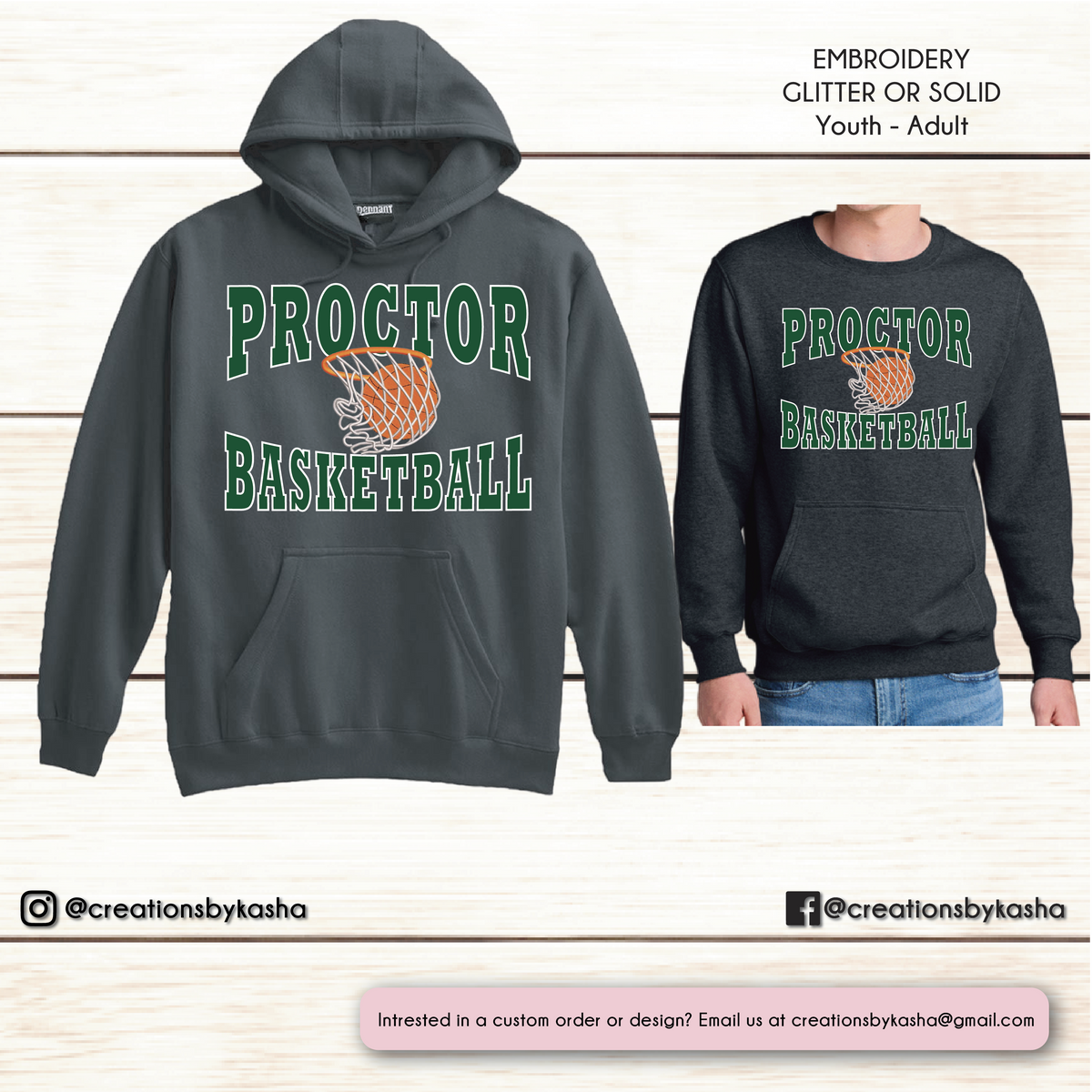 Basketball – Full Front Embroidered