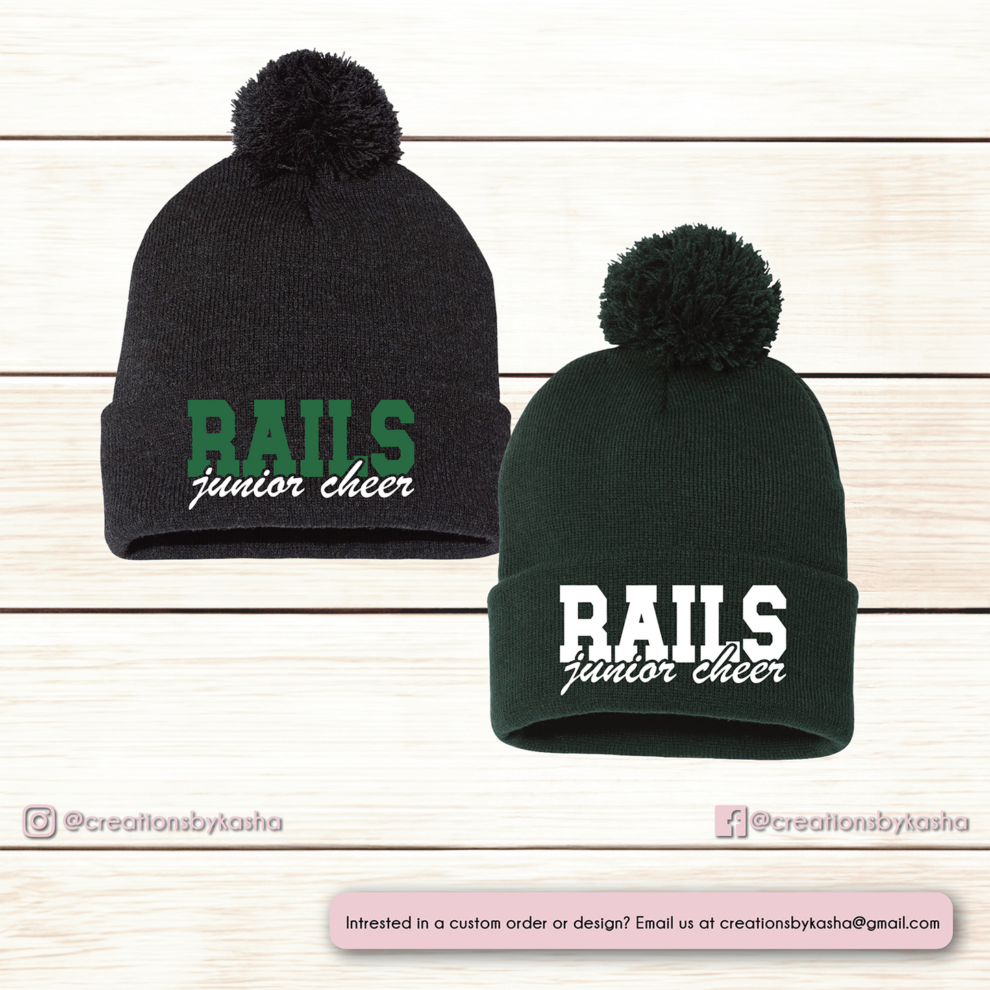 Rails Junior Cheer Pom Beanie