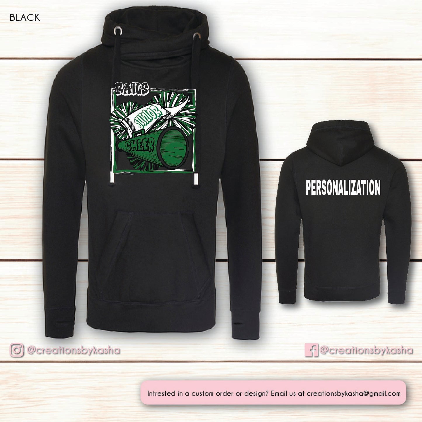 Jr Cheer Cowl Sweater - Choice of Design