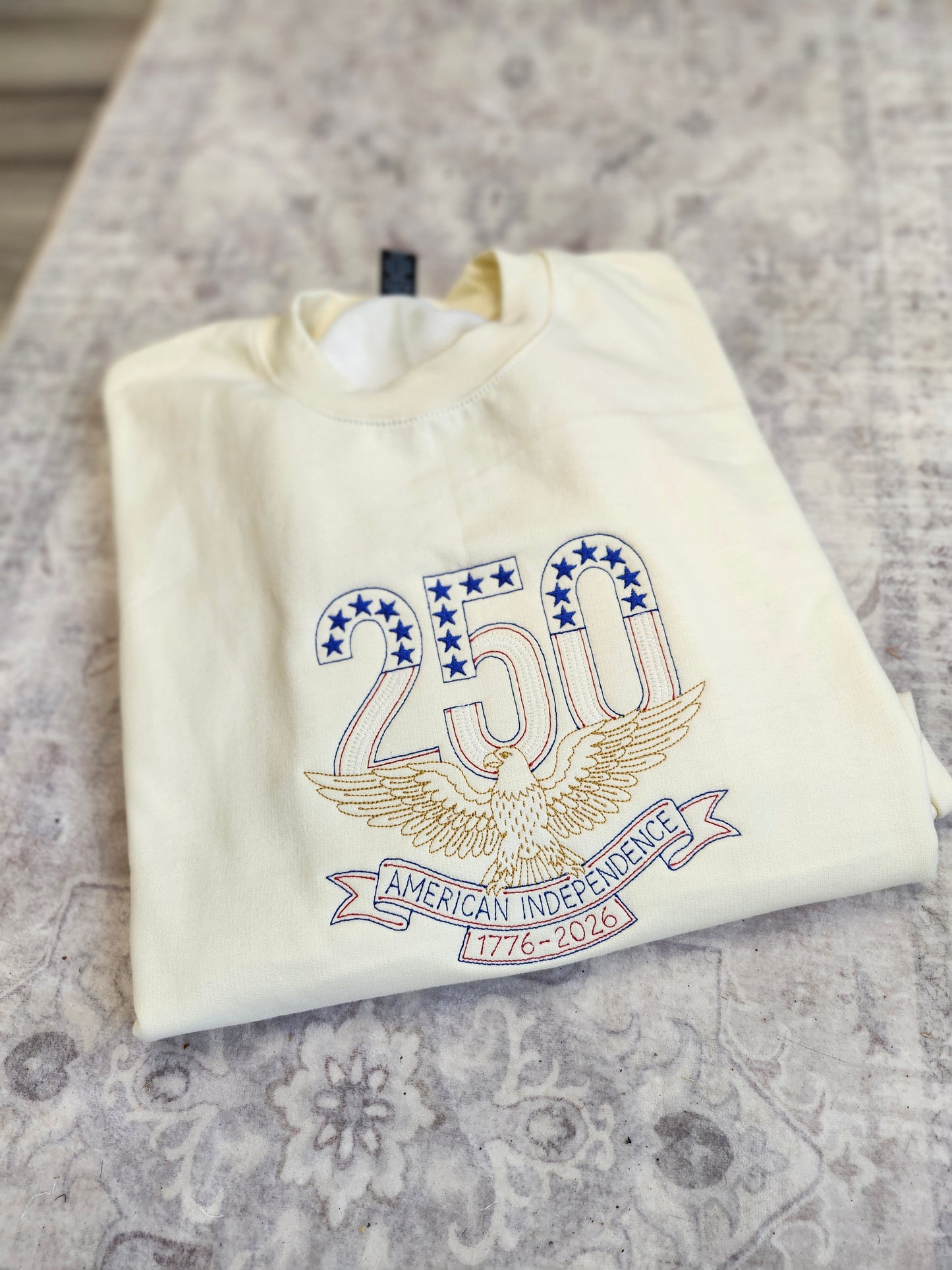 USA 250 YRS Embroidered Crewneck