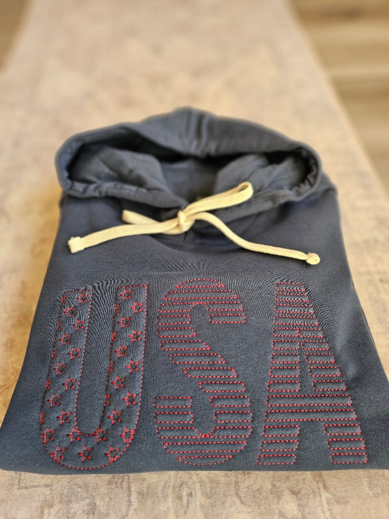 USA Embossed Hoodie