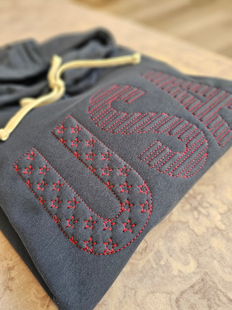 USA Embossed Hoodie