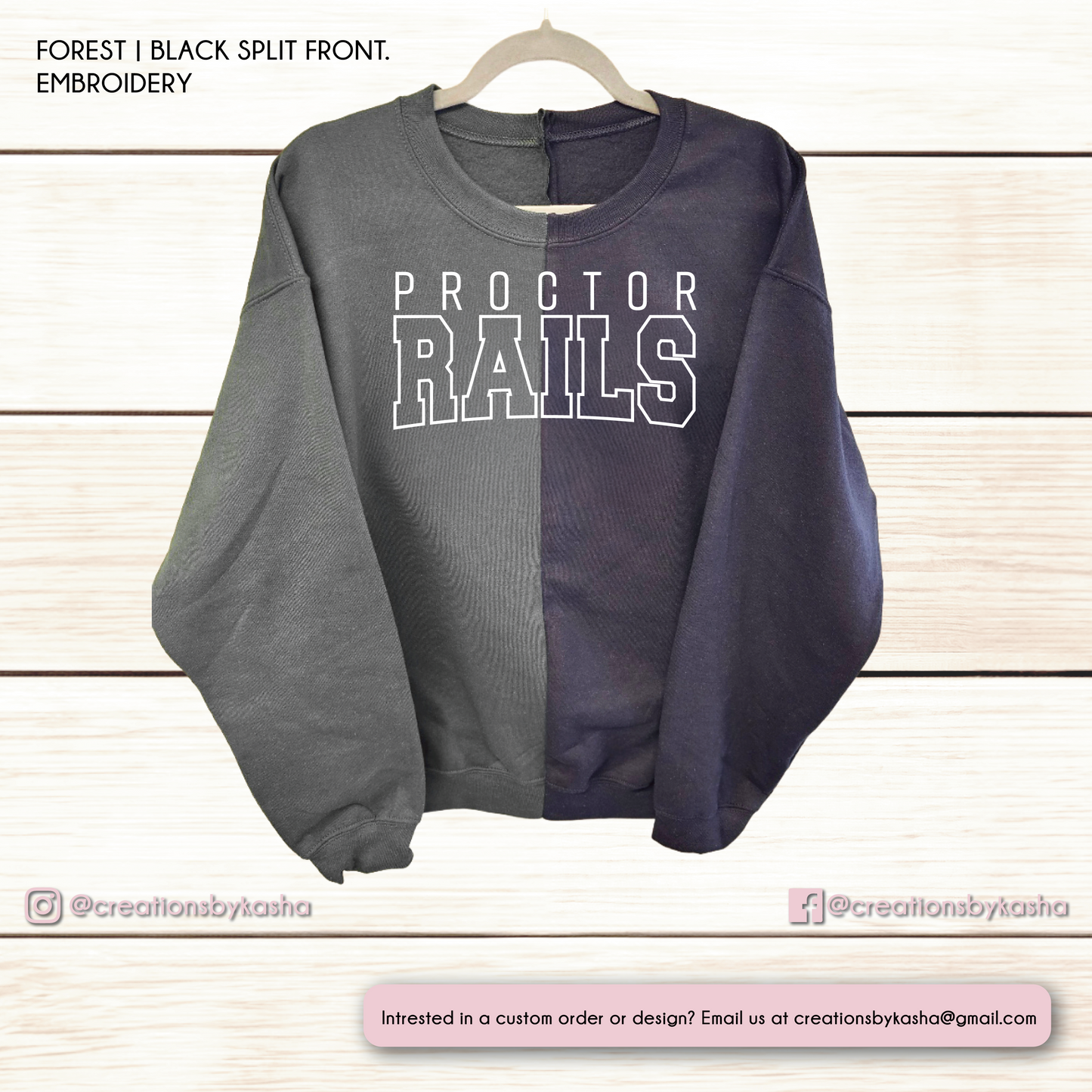 Forest/Black Split Front Rails Crew – Cheer
