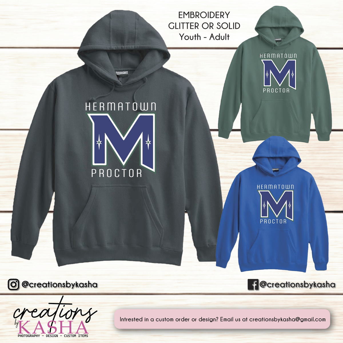Mirage – Full Front Embroidered Pennant Hoodie