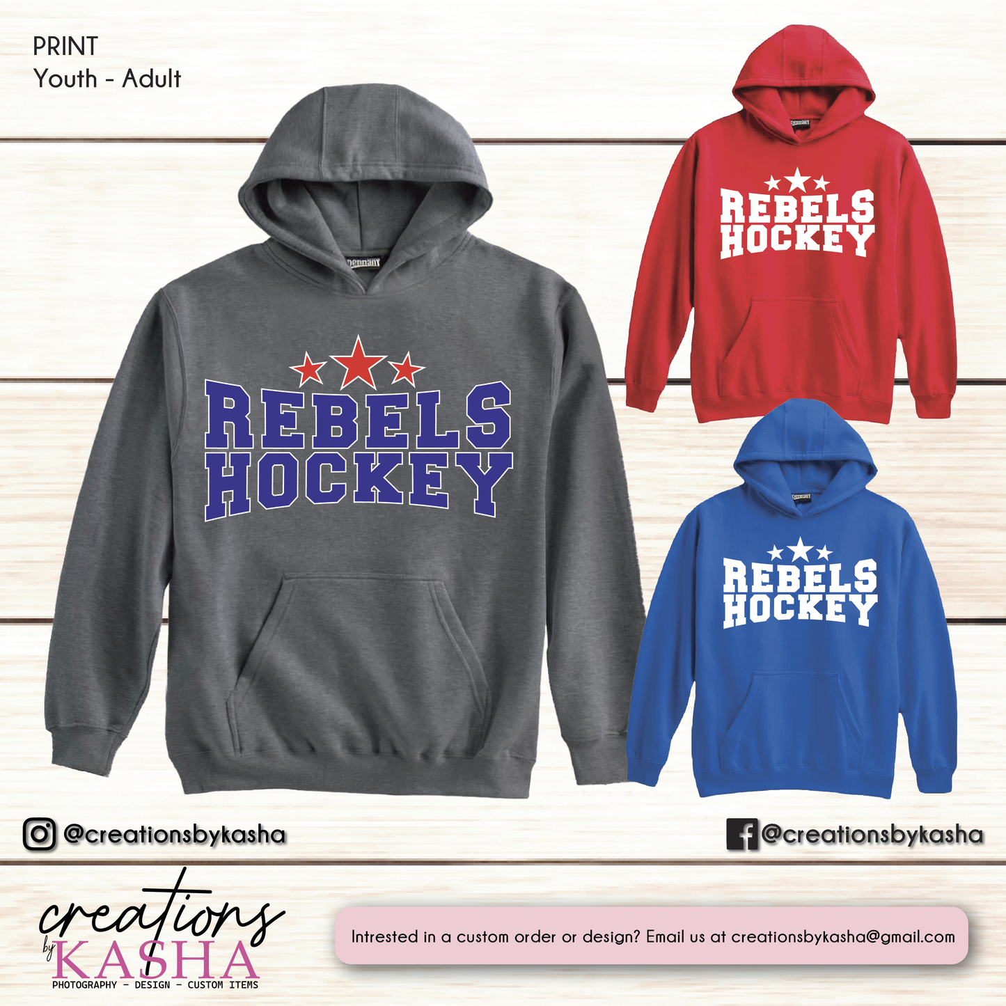 Rebels Hockey Hoodie