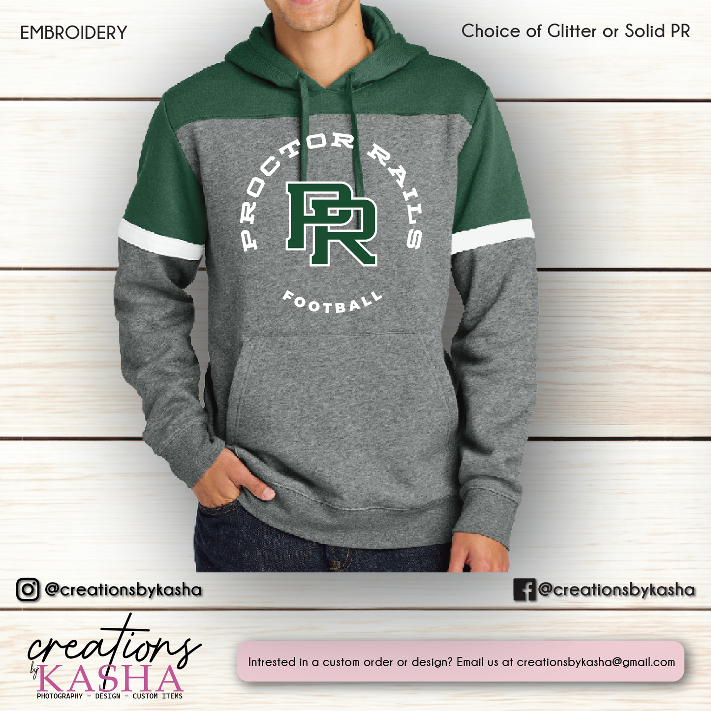 Football Color block Hoodie