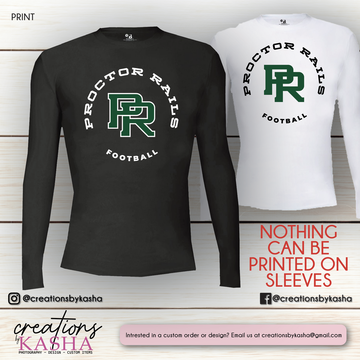 Football Rails In Store Compression Shirts - Football – Creations By Kasha