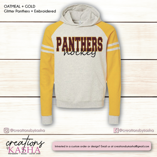 Panthers Glitter + Embroidery Hoodie