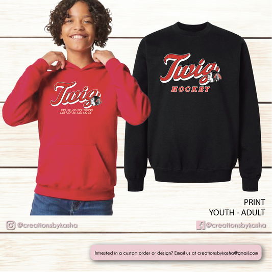 Twig Hockey Cursive Basic Apparel