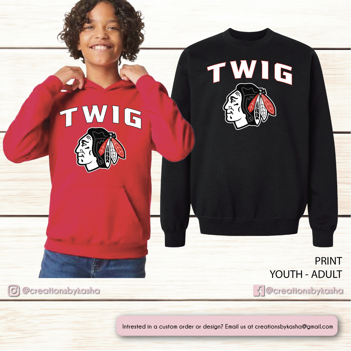 Twig Hockey Block Design Basic Apparel