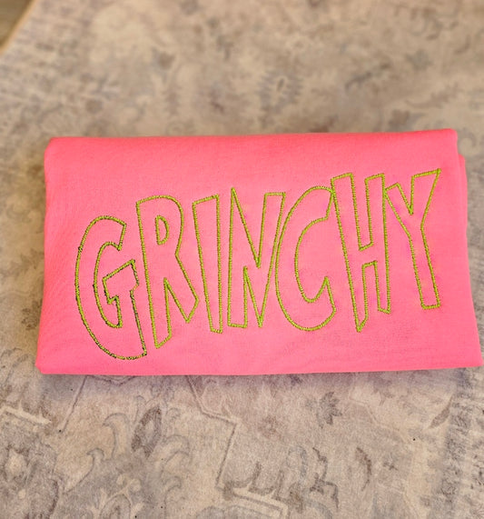 Grinchy Emboirdered Crewneck