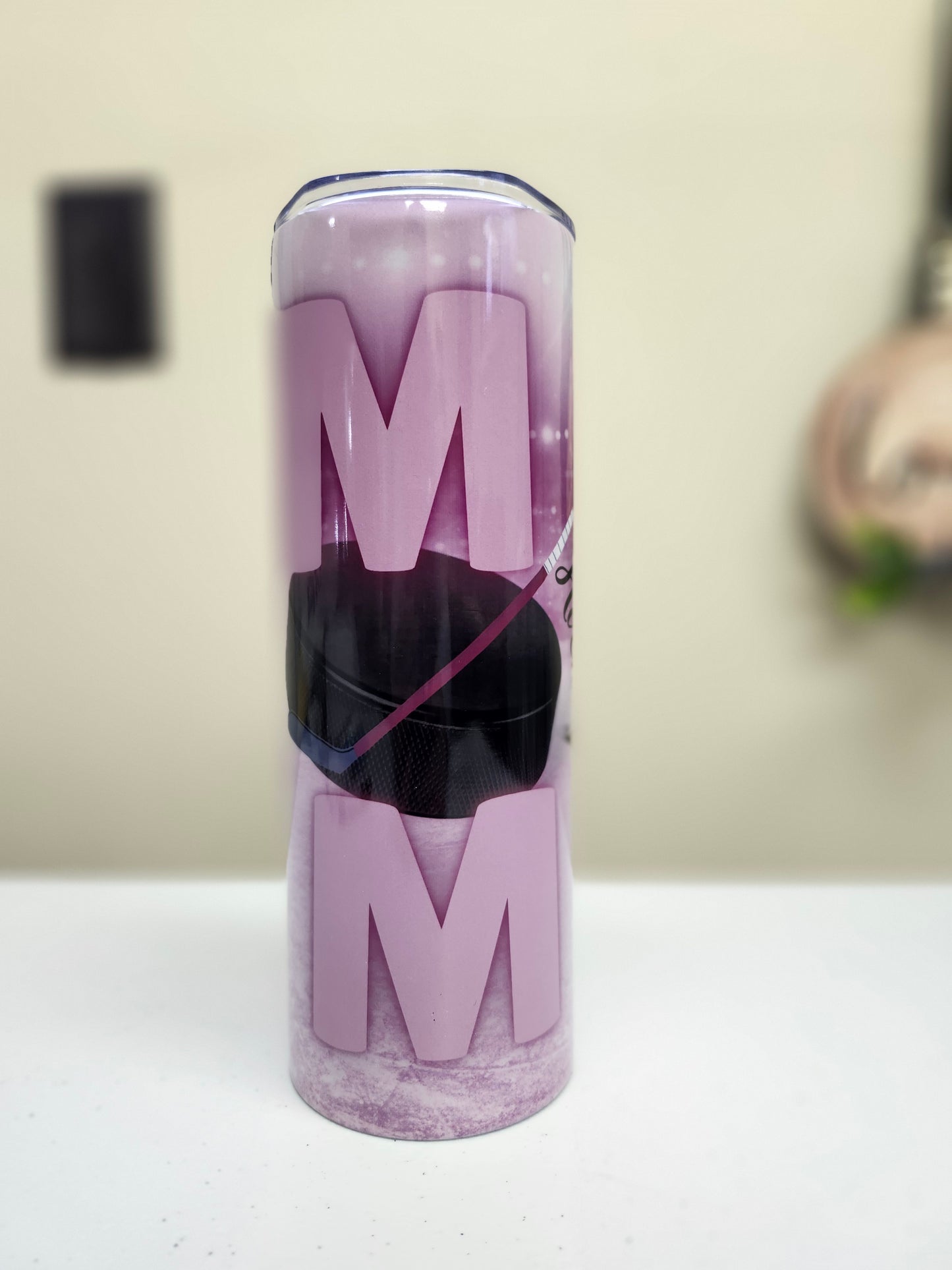 Pink Hockey Mom Tumbler